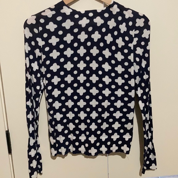 J.Crew navy patterned button down sweater - Picture 2 of 3